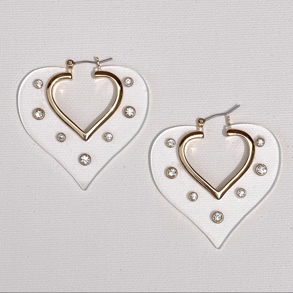 Lucite Heart Earrings